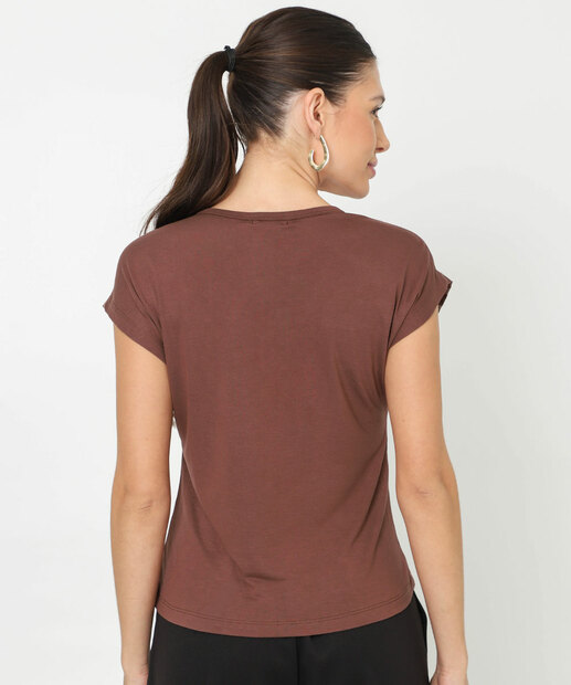 Blusa Feminina Animal Print Marisa Marrom