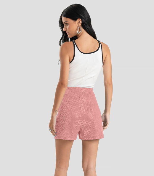 Shorts Feminino em Malha Lantejoula Dianna Unica
