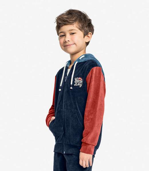 Conjunto Jaqueta Com Capuz e Calça Trick Nick Azul