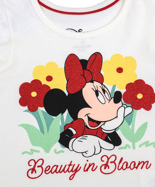 Blusa Infantil Minnie Disney Tam 1 a 3 Off White