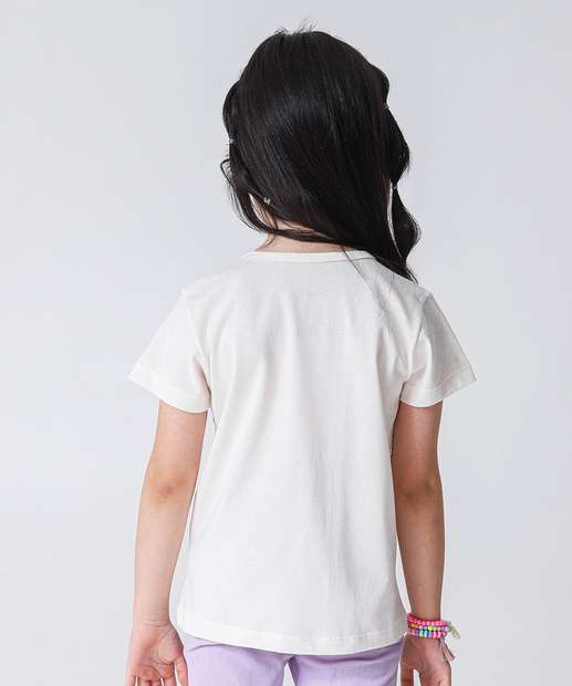 Blusa Infantil Hello Kitty Tam 4 a 10 Off White
