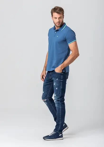 Camiseta Polo Rock e Soda Masculina