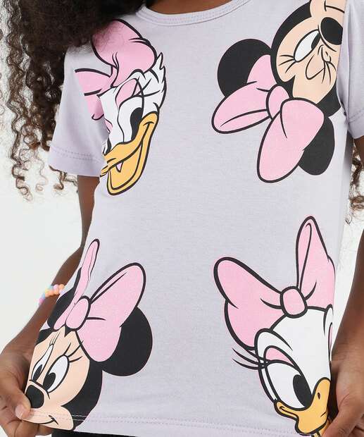 Blusa Infantil Minnie E Margarida Disney Tam 4 a 10 Lilás