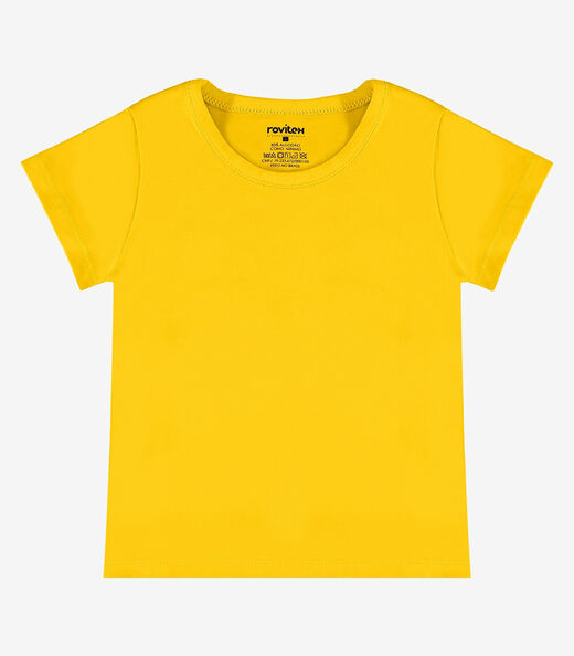 Blusa Básica Infantil Cotton Leve Rovi Kids Amarelo