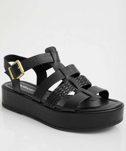 Image_Sandália Feminina Flatform Tiras Moleca 