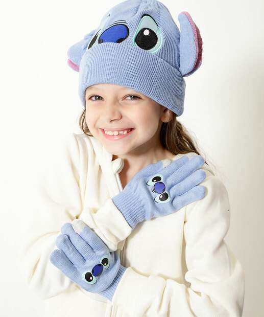 Kit Luva E Touca Infantil Stitch Disney