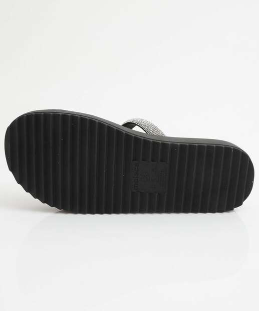 Tamanco Feminino Flatform Tiras Moleca Preto