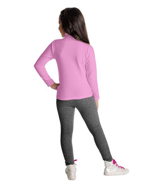 Blusa Manga Longa Infantil Gola Alta Rovitex Kids Rosa