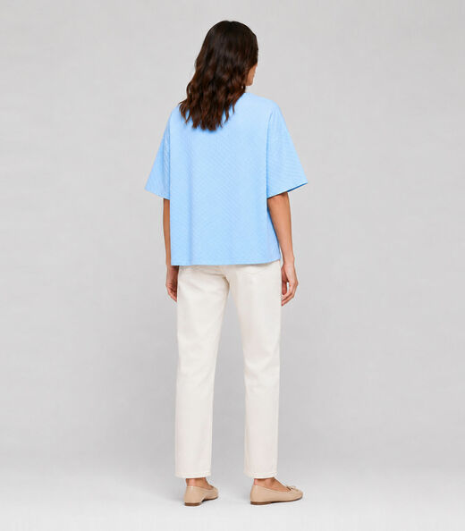Camiseta Feminina Básica Piume Malha Infinita Cor Azul