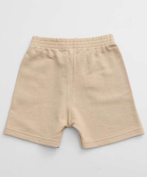 Bermuda Infantil Moletom Marisa Tam 1 a 3 Bege