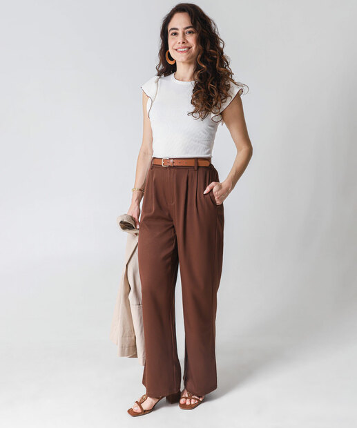 Blusa Feminina Canelada Babado Marisa Off White