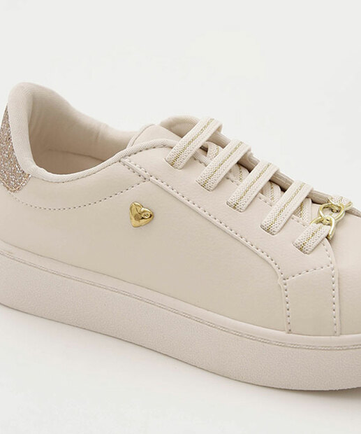 Tênis Infantil Casual Recorte Marisa Off White