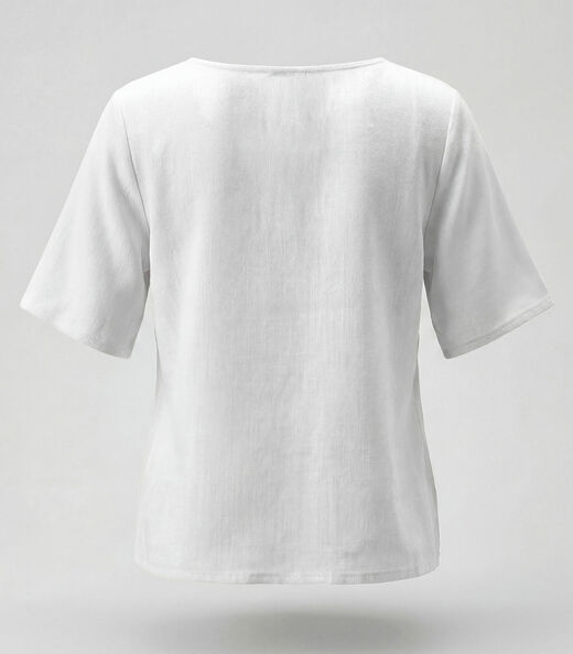 Blusa Cropped Feminina Em Viscose Infinita Cor Branco