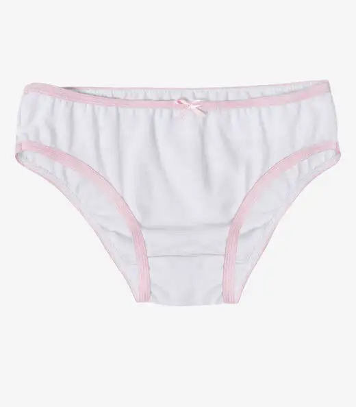 Kit 3 Calcinhas Infantil Lisas Em Algodão Select Rosa