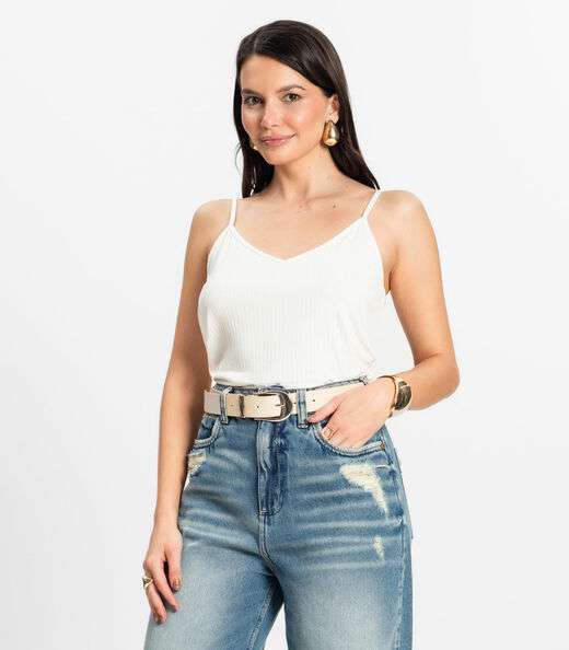 Image_Blusa De Alça Feminina Ribana Canelada Rovitex Bege