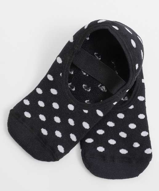 Meia Sapatilha Feminina Antiderrapante Marisa Preto