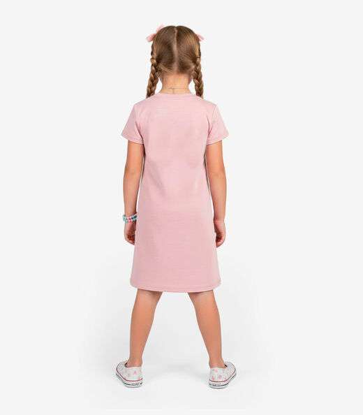 Vestido Feminino Infantil em Molecotton Select Rosa