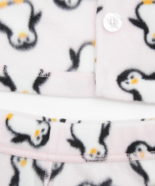 Pijama Americano Infantil Fleece Pinguim Marisa Tam 4 a 12
