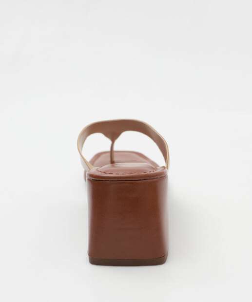 Tamanco Feminino Salto Grosso Via Uno Caramelo