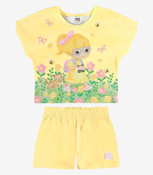 Image_Conjunto Infantil  Blusa Com Shorts Rovi Kids Amarelo