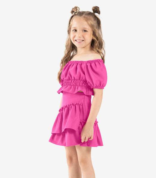 Image_Conjunto Infantil Blusa Com Saia Rovi Kids Rosa