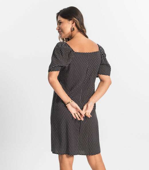 Vestido Feminino Estampado Select Preto