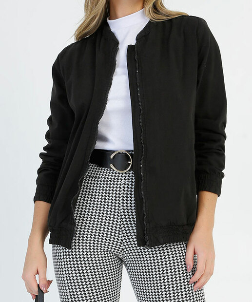 Jaqueta Feminina Sarja Bolsos Marisa