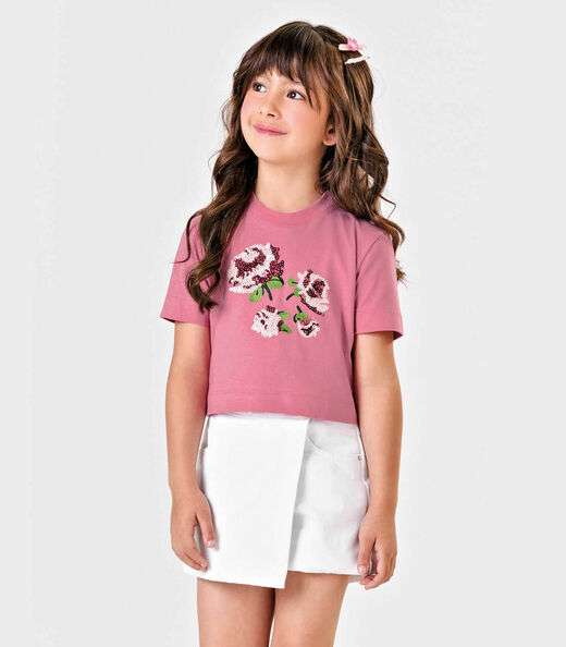 Image_Blusa Manga Curta Aplique Lantejoulas Trick Nick Rosa