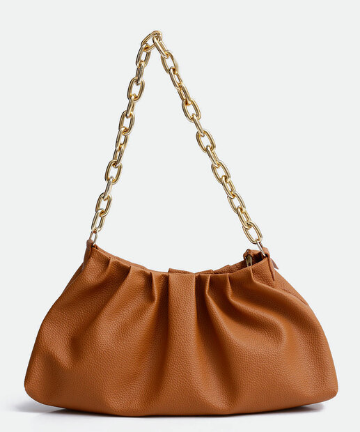 Bolsa de Ombro Baguete Feminina Textura Corrente Marisa