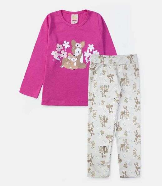 Conjunto Infantil Menina Meia Estação Laluna Rosa