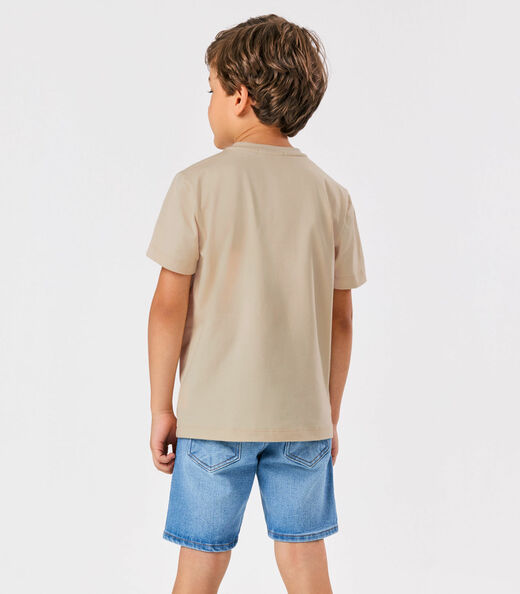 Conjunto Camiseta Com Bermuda Trick Nick Bege