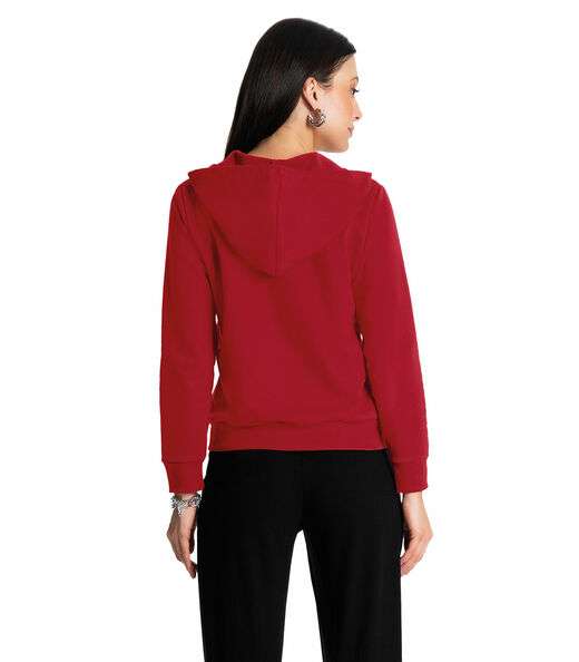 Jaqueta Feminina Básica com Capuz Rovitex Vermelho