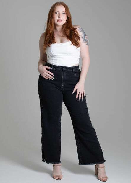 Calça Jeans Sawary Plus Size Cropped - 277862
