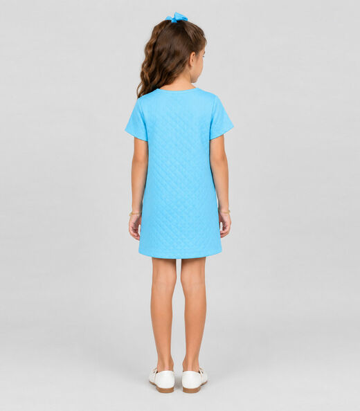 Vestido Infantil Feminino Malha Matelasse Select Azul