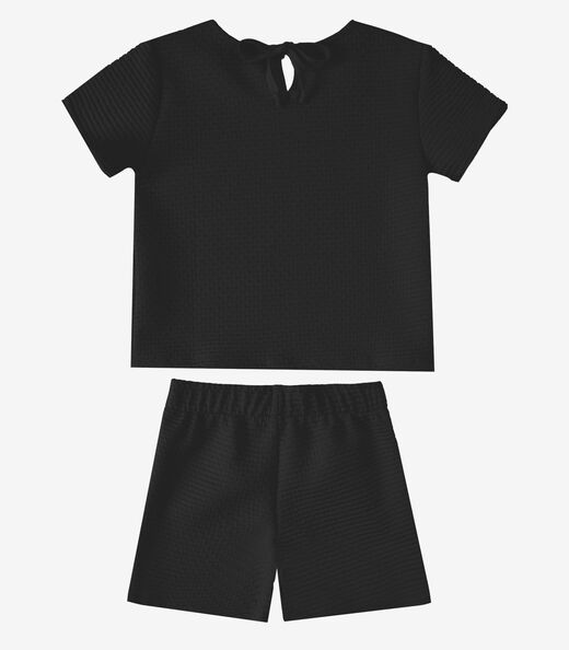 Conjunto Infantil Feminino Blusa e Short Select Preto