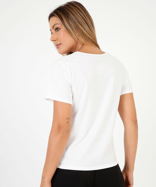 Blusa Feminina Com Bordado Floral Manga Curta Marisa 