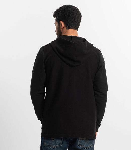 Jaqueta Masculina com Capuz Em Moletom Diametro Preto