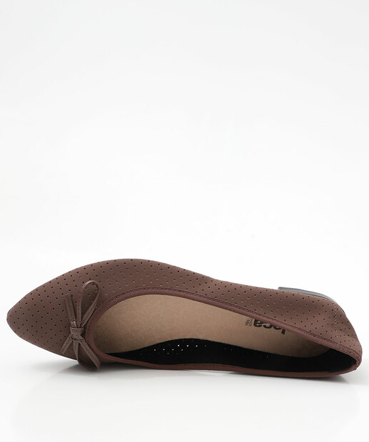 Sapatilha Feminina Bico Fino Laço Moleca Marrom