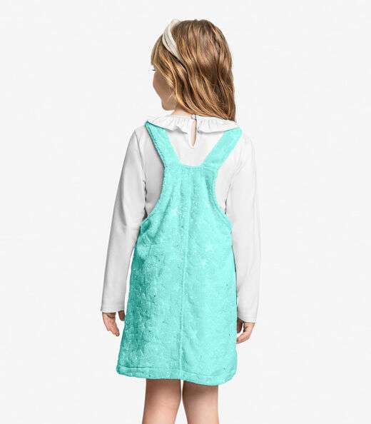 Salopete Infantil Peluciada Com Glitter Trick Nick Azul