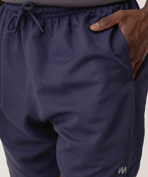 Bermuda Masculina Fitness Microfibra Básica MR Azul