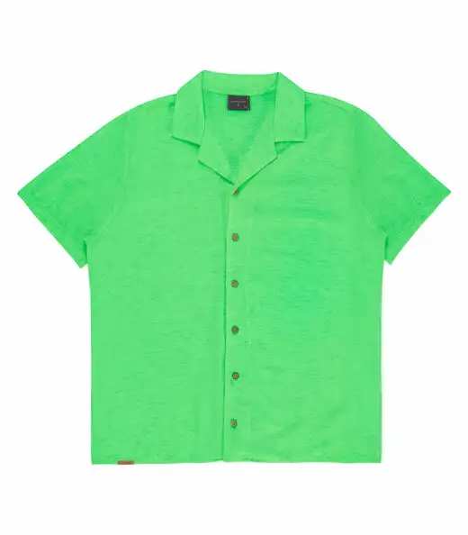 Camisa Em Viscolinho Masculina Diametro Verde
