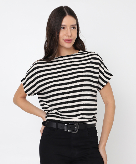 Image_Blusa Feminina Listrada Textura Marisa Off White