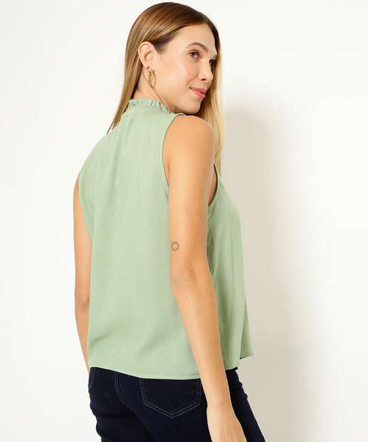 Blusa Regata Feminina Vazada Amarração Marisa