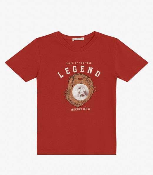 Camiseta Masculina em Meia Malha Trick Nick Laranja