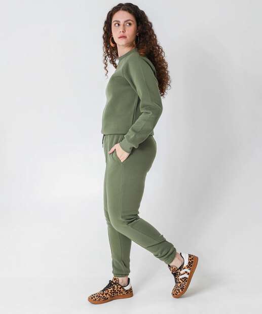 Blusão Feminino Moletom Flanelado Marisa Verde