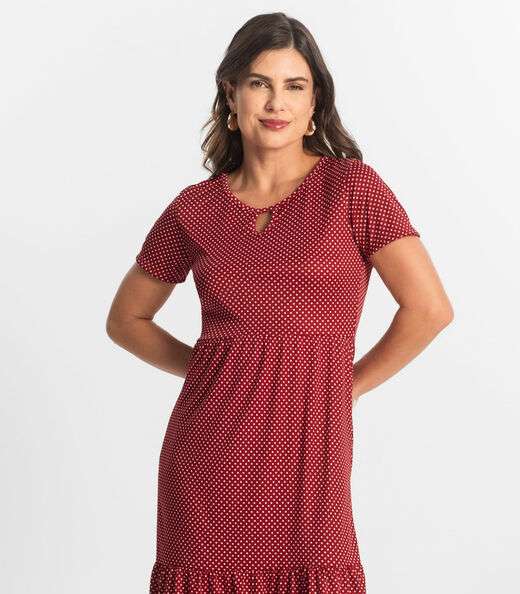 Vestido Midi Feminino Estampado Select Vermelho
