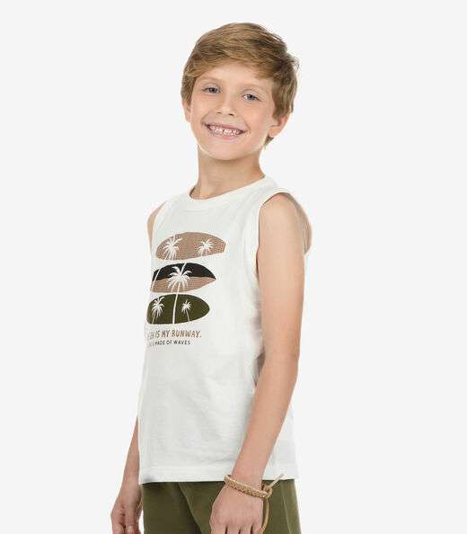 Conjunto Machão com Bermuda Menino Rovi Kids Bege