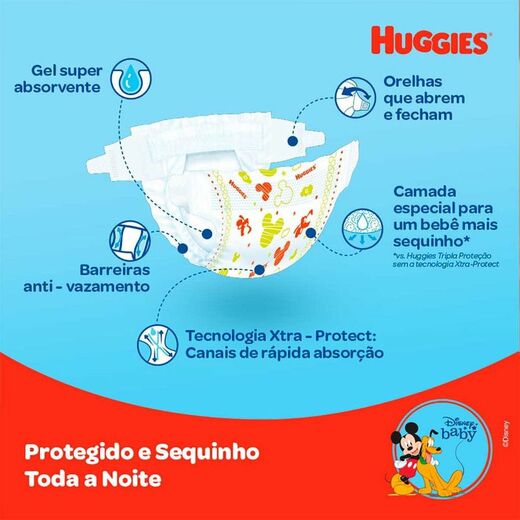 Kit 2 Fraldas Huggies Tripla Proteção Tamanho XG 32 Unidades cada