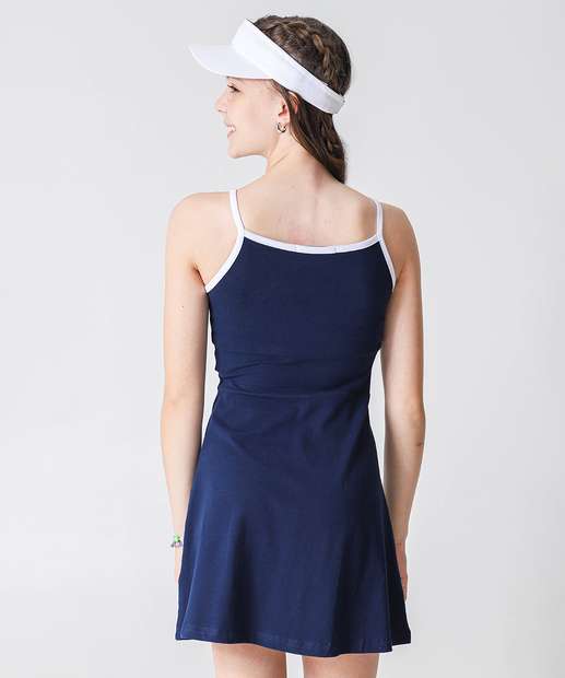 Vestido Juvenil Estampado Alças Finas Marisa 10 a 16 Azul