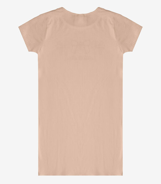 Vestido Infantil Ribana Canelada E Estampa Select Rosa
